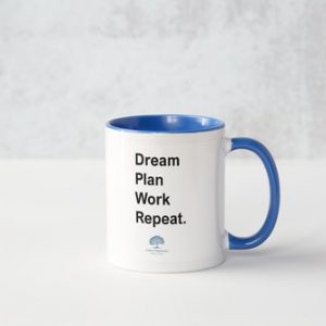 Dream Plan Work Repeat Mug (Blue)