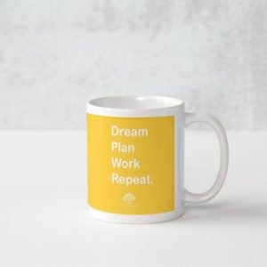 Dream Plan Work Repeat Mug (Yellow)